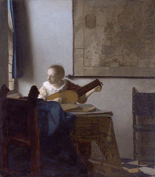 Woman with a lute., Johannes Vermeer